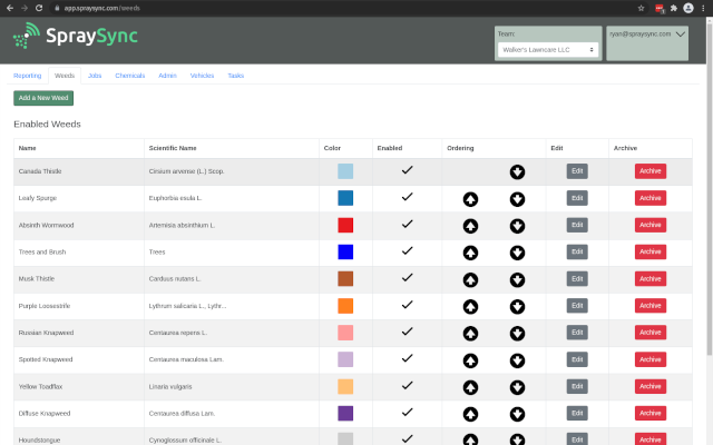 SPray tracking screenshot